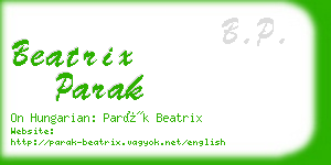 beatrix parak business card